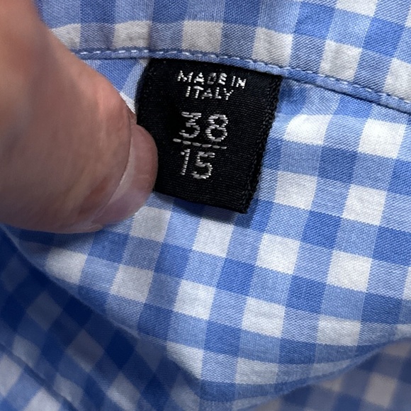 Tom Ford Gingham Check Slim Fit Lightweight Cotton Dress Shirt Mens 38 15 - Picture 8 of 11